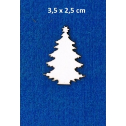 BEERMATA #1,5mm , biała tekturka , scrap   CHOINKA  3,5x2,5cm mini,   birmata